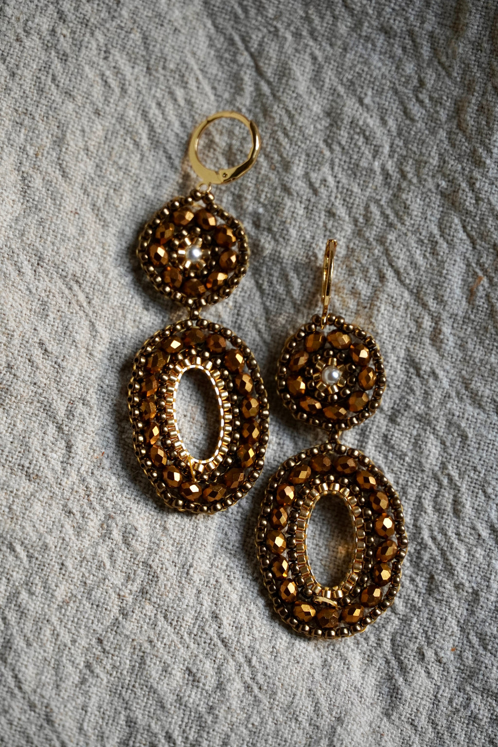 Ohrringe „Moa“ in bronze/gold